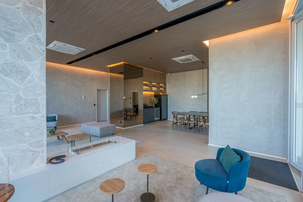 Lounge social do condomínio · Apartamento de 3 suítes com vista livre em Jundiaí